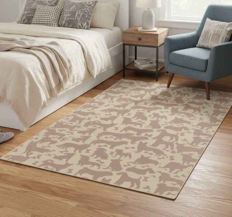 Bedroom vinyl rug with stunning seamless dog design - TenStickers