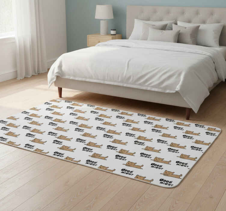 Bedroom vinyl rug with a cute dog sleeping - TenStickers