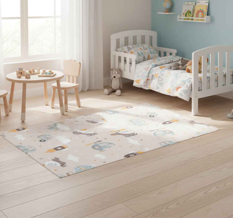 Cute design illustration for kids bedroom vinyl rug - TenStickers