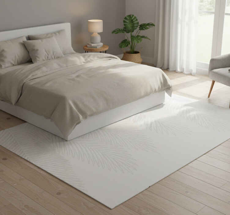 Alfombra vinílica dormitorio palma neutra - TenVinilo