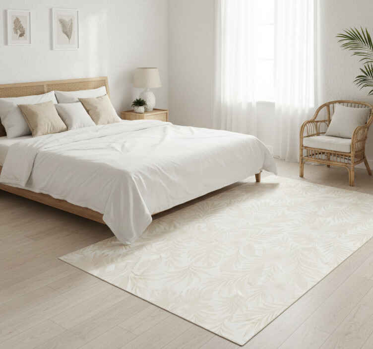 Alfombra vinílica dormitorio tropical neutral - TenVinilo