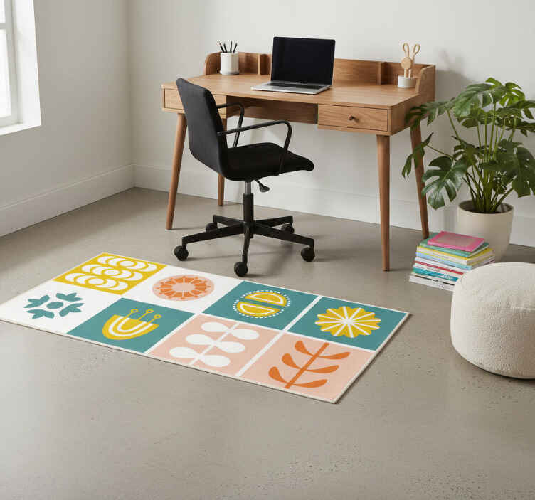 Tapete vinílico geométricas estilo azulejo norueguês - TenStickers