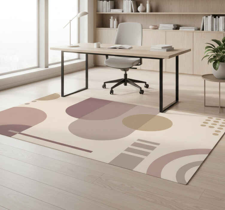 Alfombra vinílica geométrica arte moderno marrón - TenVinilo