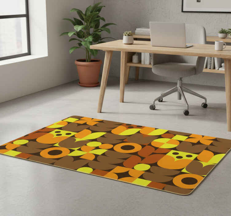 Tapete vinílico geométricas abstrato anos 70 - TenStickers