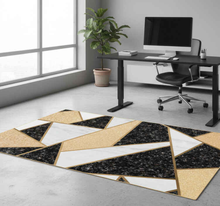 Tapete vinílico geométricas azulejos preto e branco - TenStickers