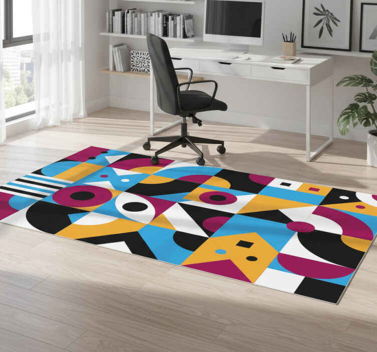 Tapete vinílico geométricas formas coloridas - TenStickers