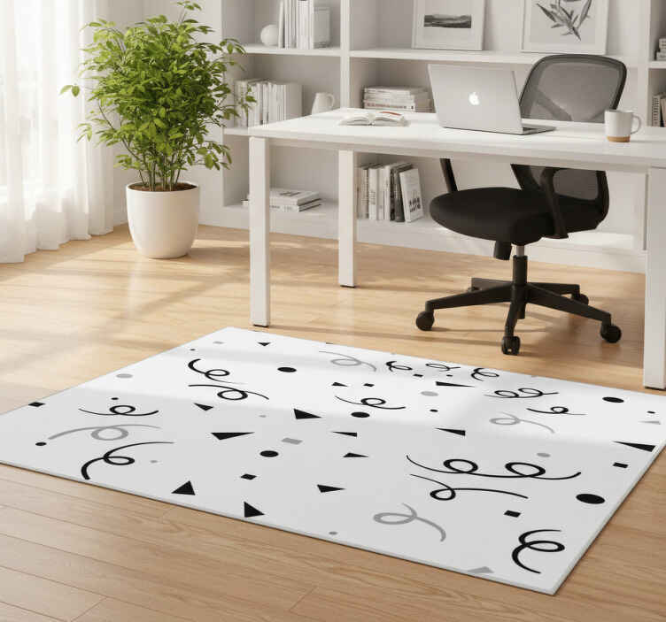 Tapete vinílico geométricas confete preto e cinza - TenStickers