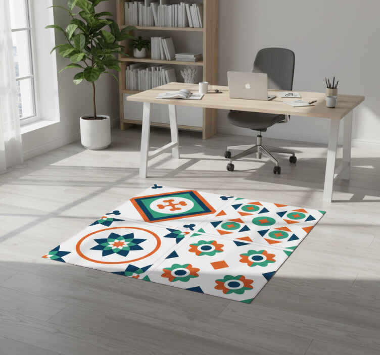 Tapete vinílico geométricas azulejos geométricos - TenStickers