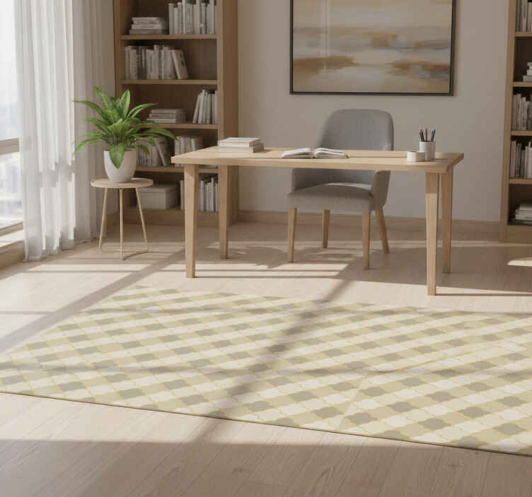 Tapete vinílico geométricas padrão art déco bege - TenStickers