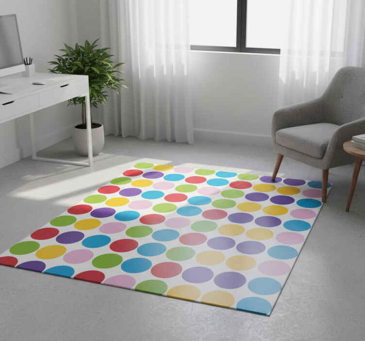 Tapete vinílico geométricas padrão de círculos coloridos - TenStickers
