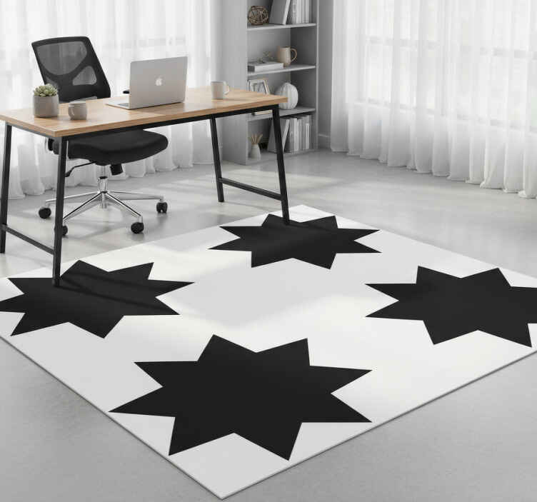 Tapete vinílico geométricas estrelas negras - TenStickers