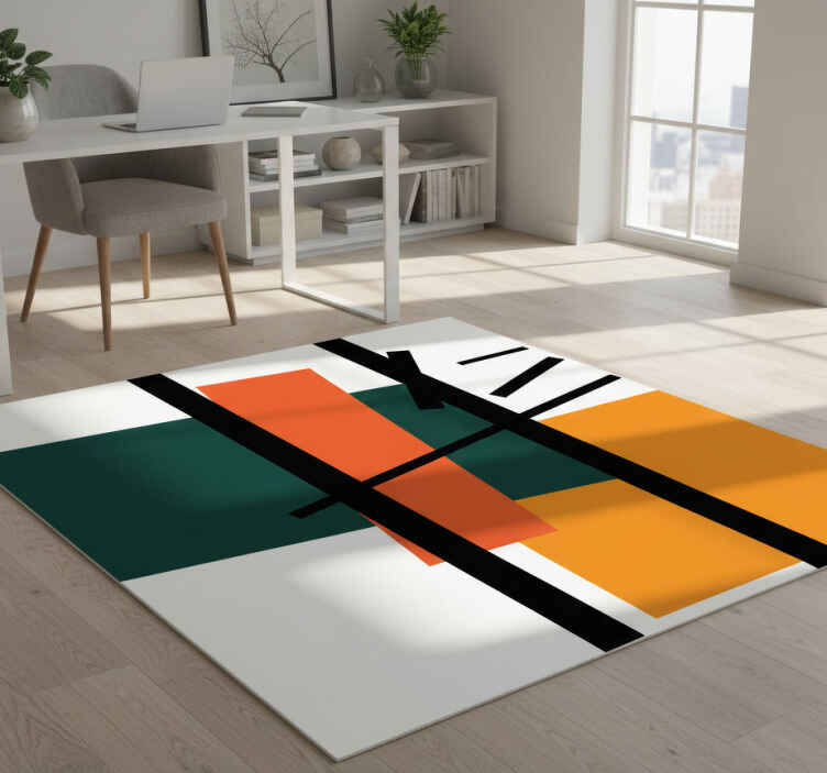 Tapete vinílico geométricas seções de cor abstratas - TenStickers