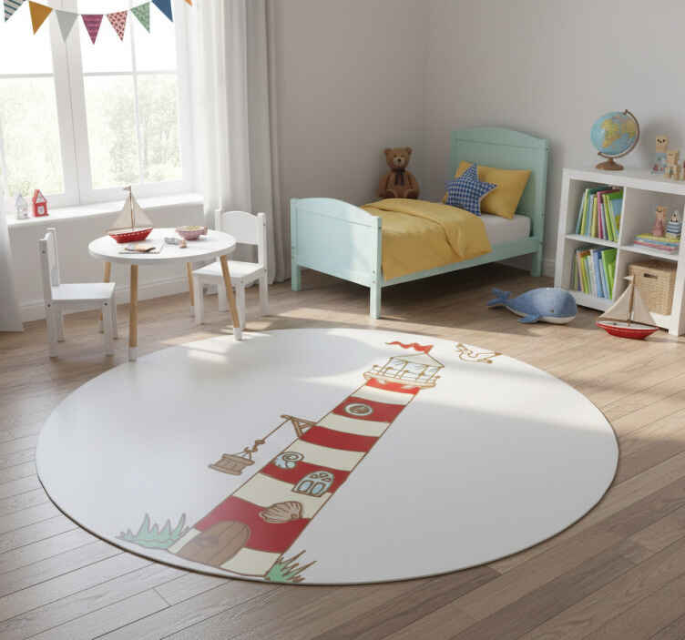 Kids vinyl rug lighthouse design - TenStickers