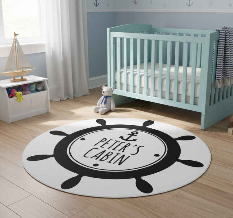 Alfombra vinílica infantil timón con nombre - TenVinilo