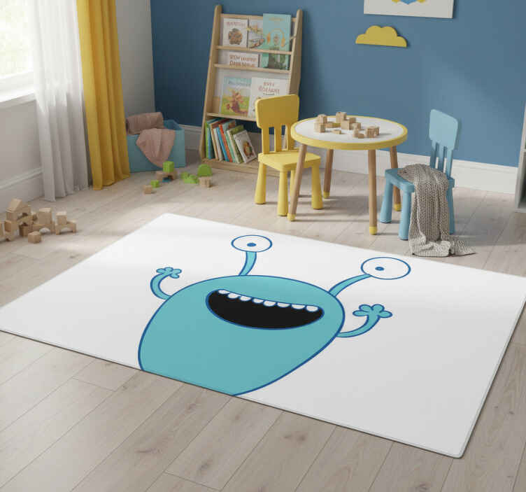 Alfombra vinílica infantil pegatina armario monstruo azul - TenVinilo