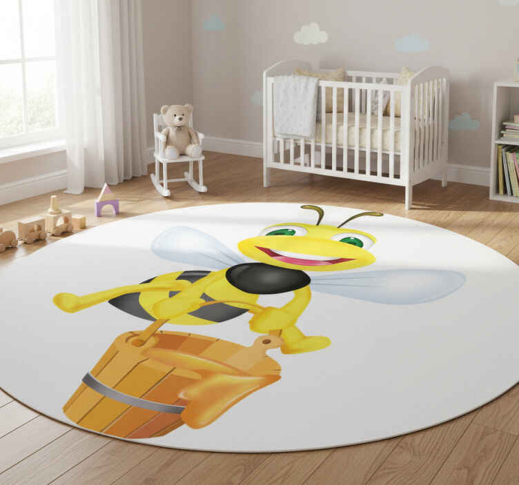 Kids vinyl rug honeycomb bee sticker - TenStickers