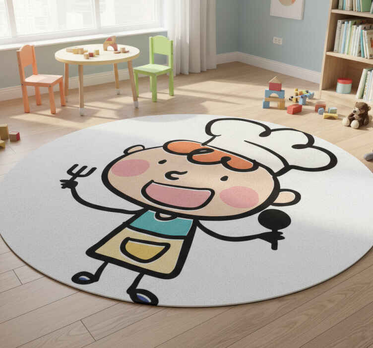 Alfombra vinílica infantil chef pequeño - TenVinilo