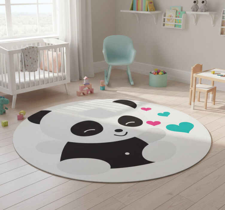 Kids vinyl rug with adorable panda bear design - TenStickers