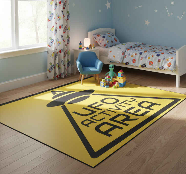 Alfombra vinílica infantil pegatina señal ovni - TenVinilo