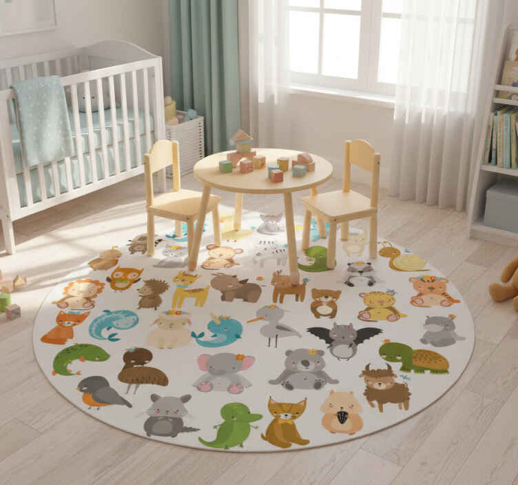 Detský vinylový koberec zvieratká zo zoo - Tenstickers