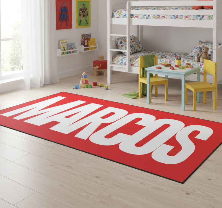 Alfombra vinílica infantil nombre personalizado - TenVinilo