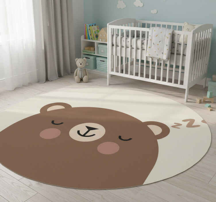 Alfombra vinílica infantil oso para cama infantil - TenVinilo