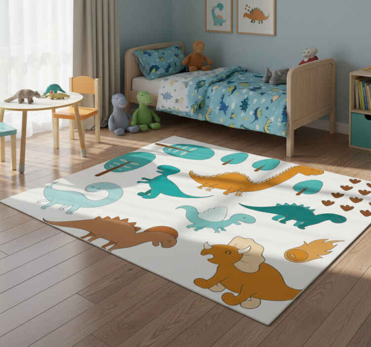 Alfombra vinílica infantil paisaje jurásico - TenVinilo
