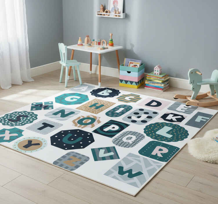 Kids vinyl rug with alphabet nordic style decals - TenStickers