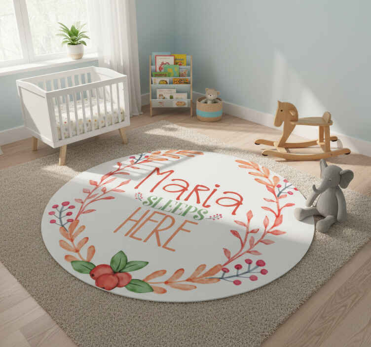 Tapis vinyle pour enfants dort ici avec le nom - TenStickers