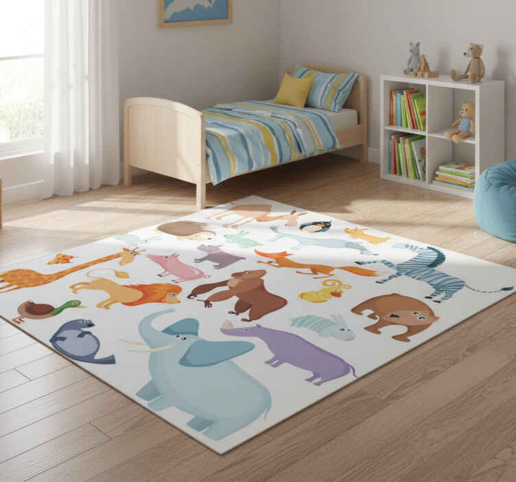 Alfombra vinílica infantil fieras salvajes - TenVinilo