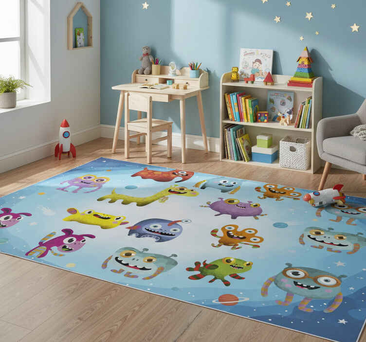 Vinyl teppe spedbarn samling romvesen monstere - Tenstickers