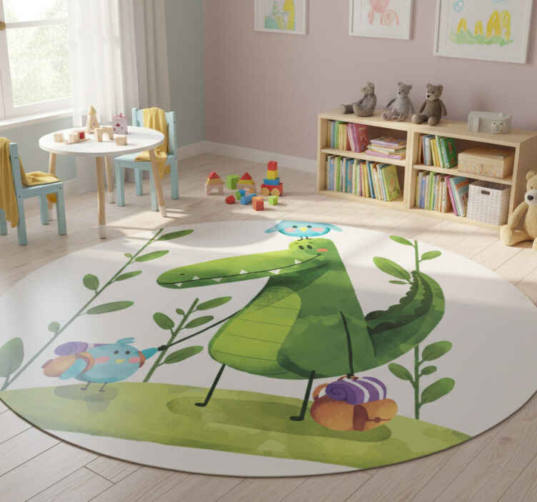 Alfombra vinílica infantil amigos del pantano - TenVinilo