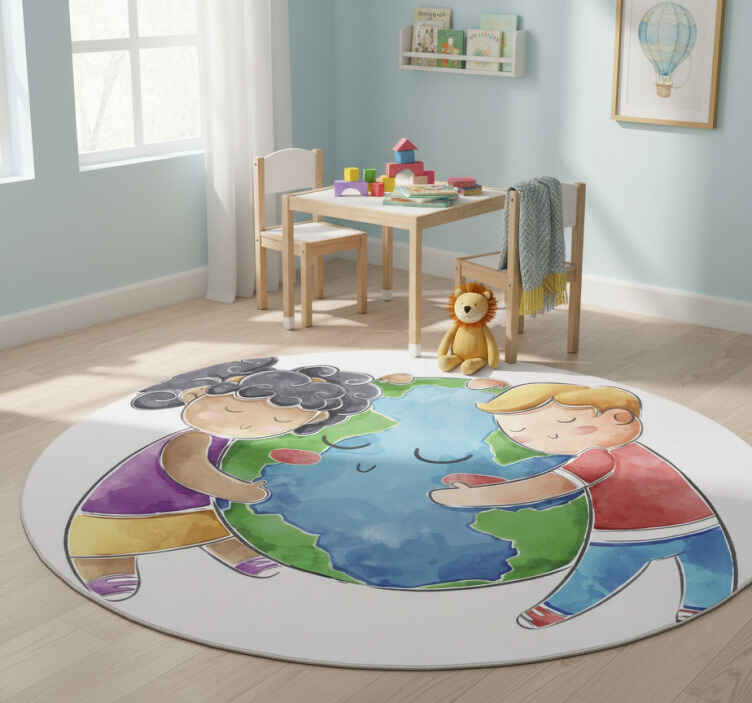 Kids vinyl rug globe for kids - TenStickers