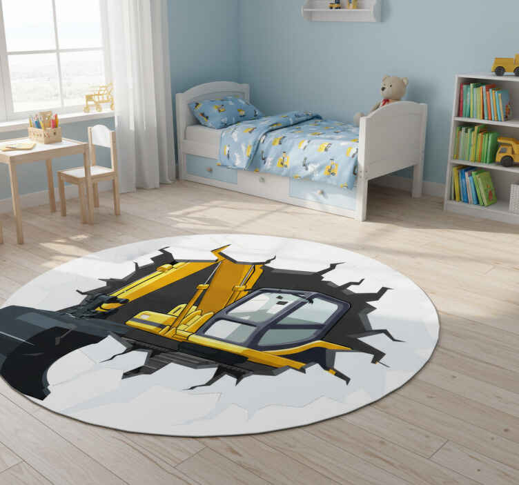 Alfombra vinílica infantil bagger agujero en la pared - TenVinilo