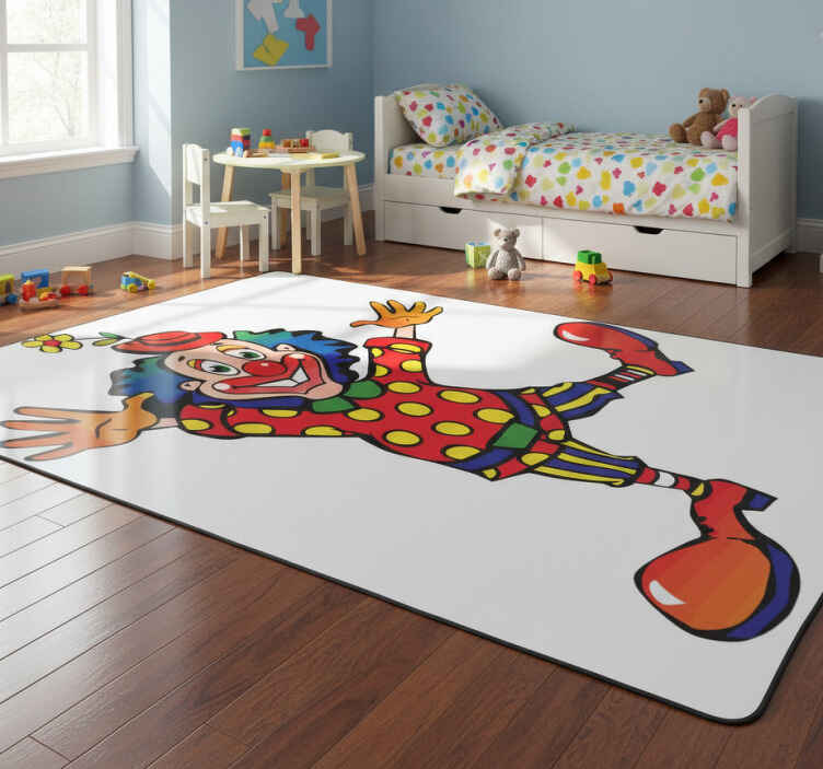 Alfombra vinílica infantil payaso colorido bailarín - TenVinilo