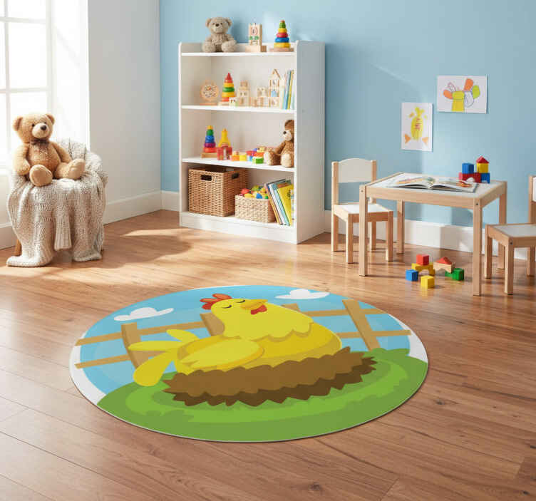 Tapis vinyle pour enfants poule pondeuse - TenStickers
