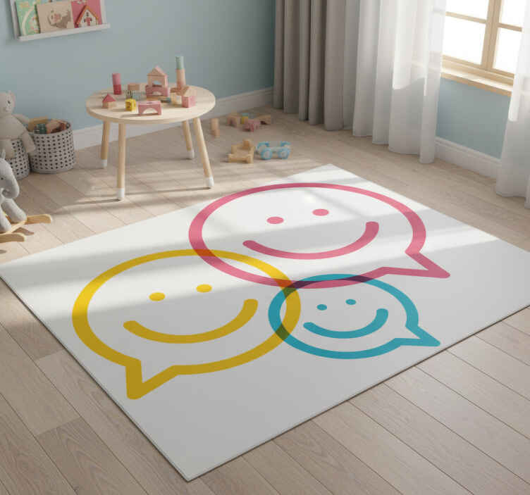 Tapis vinyle pour enfants visages colorés joyeux - TenStickers