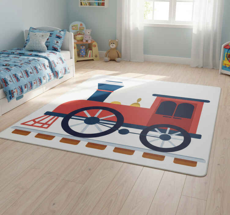 Kids vinyl rug old red train - TenStickers