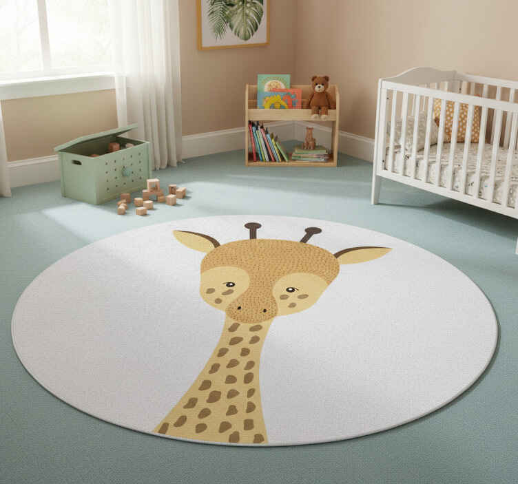 Kids vinyl rug baby giraffe drawing - TenStickers