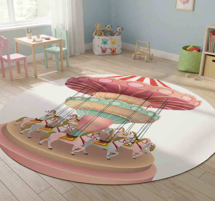 Tapis vinyle pour enfants carrousel de fête - TenStickers