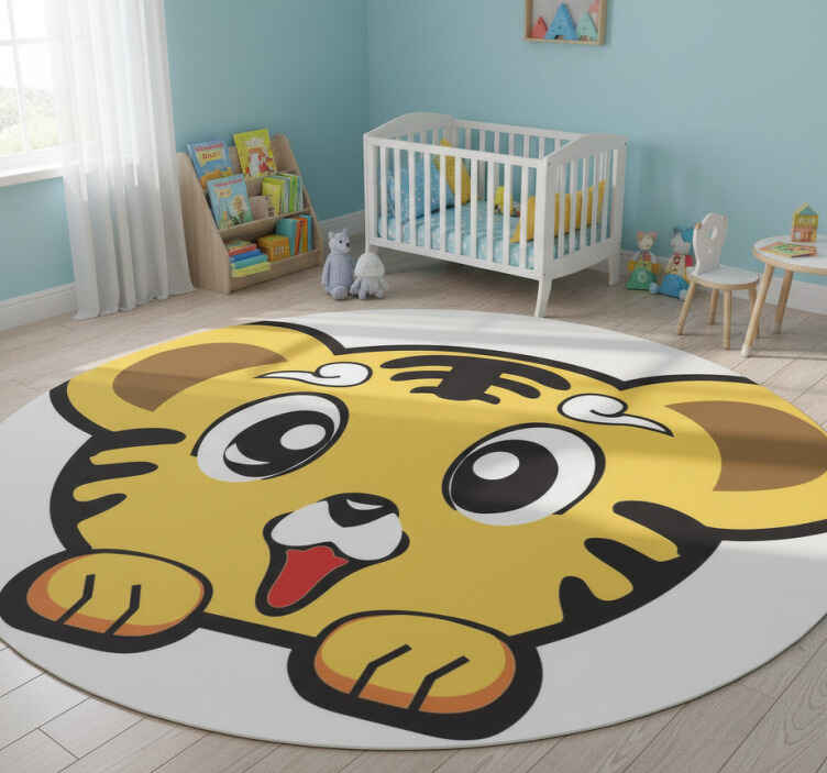 Tapis vinyle pour enfants tigre heureux bébé - TenStickers