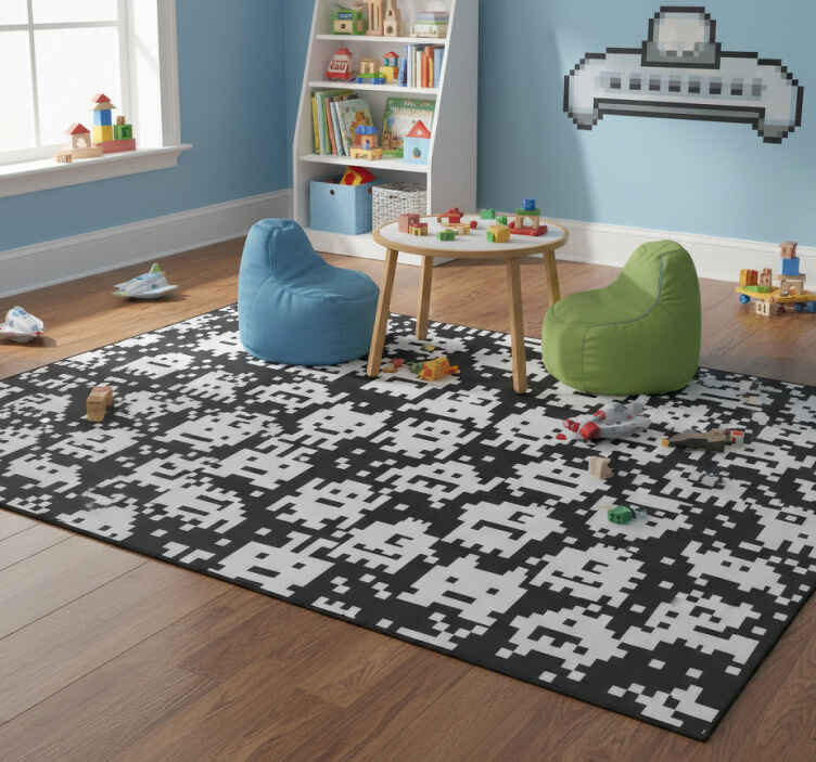 Alfombra vinílica infantil monstruos de videojuegos - TenVinilo