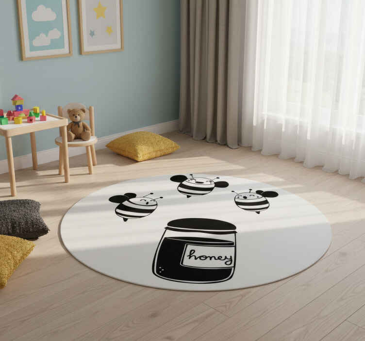 Çocukta pvc halı arı ve bal - TenStickers