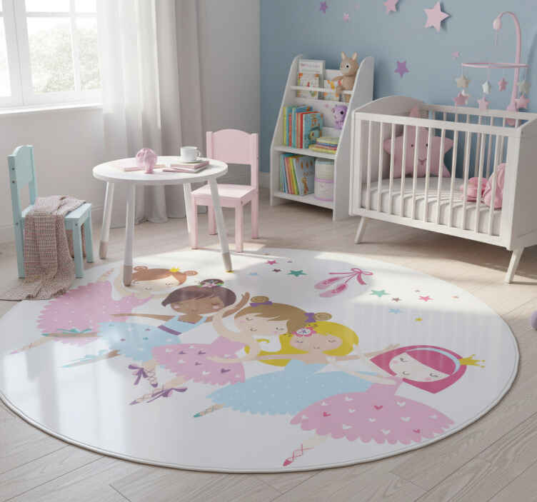 Kids vinyl rug ballet stars colorful design - TenStickers
