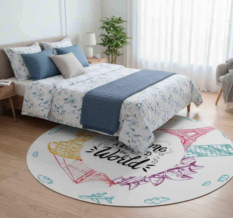 Alfombra vinílica dormitorio joyas del mundo - TenVinilo