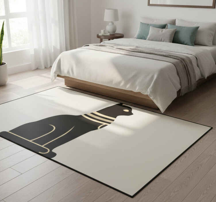 Alfombra vinílica dormitorio gato egipcio - TenVinilo