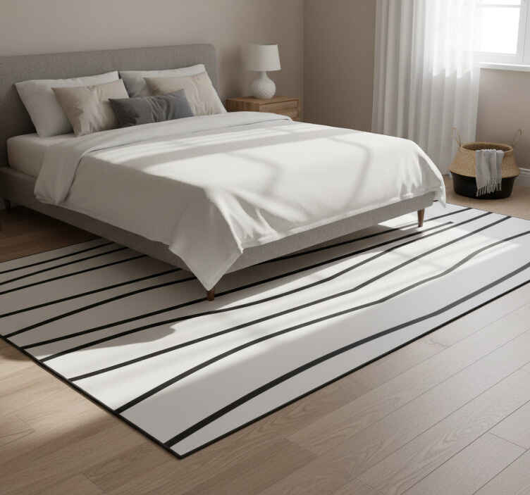 Bedroom vinyl rug with aesthetic border lines - TenStickers