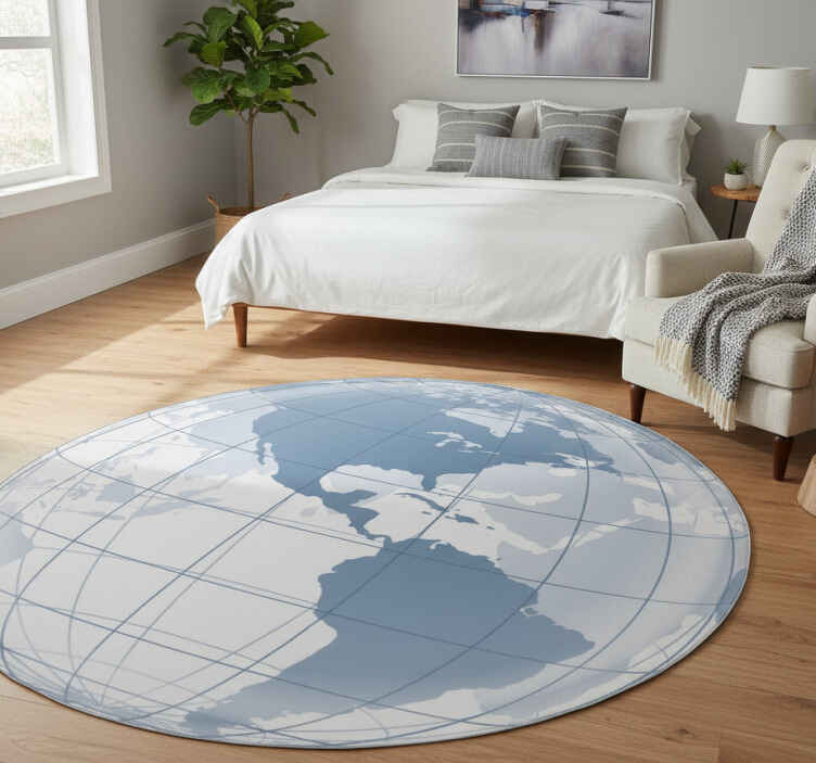 Tapis vinyle chambre carte de l'amérique bleue - TenStickers