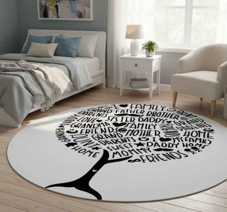 Cozy bedroom vinyl rug for family comfort - TenStickers