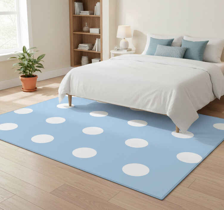 Bedroom vinyl rug with polka dot pattern - TenStickers